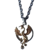 Rise from the ashes and embrace renewal with the Ascendancy Phoenix Pendant. This exquisite piece, crafted from gleaming 18Kt yellow and white gold, depicts a majestic phoenix in mid-flight. The warm yellow gold captures the fiery essence of the mythical bird, while the cool white gold accentuates its powerful wings.